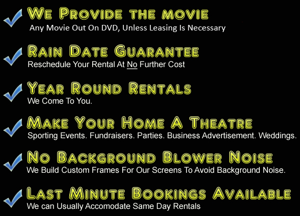 Outdoor Portable Movie Screen Rentals Garden City – Long Island - NY